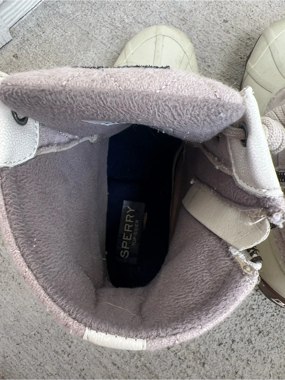 Sperry Women's Two-Texture Duck Boots in Purple and Cream - Size 7.5